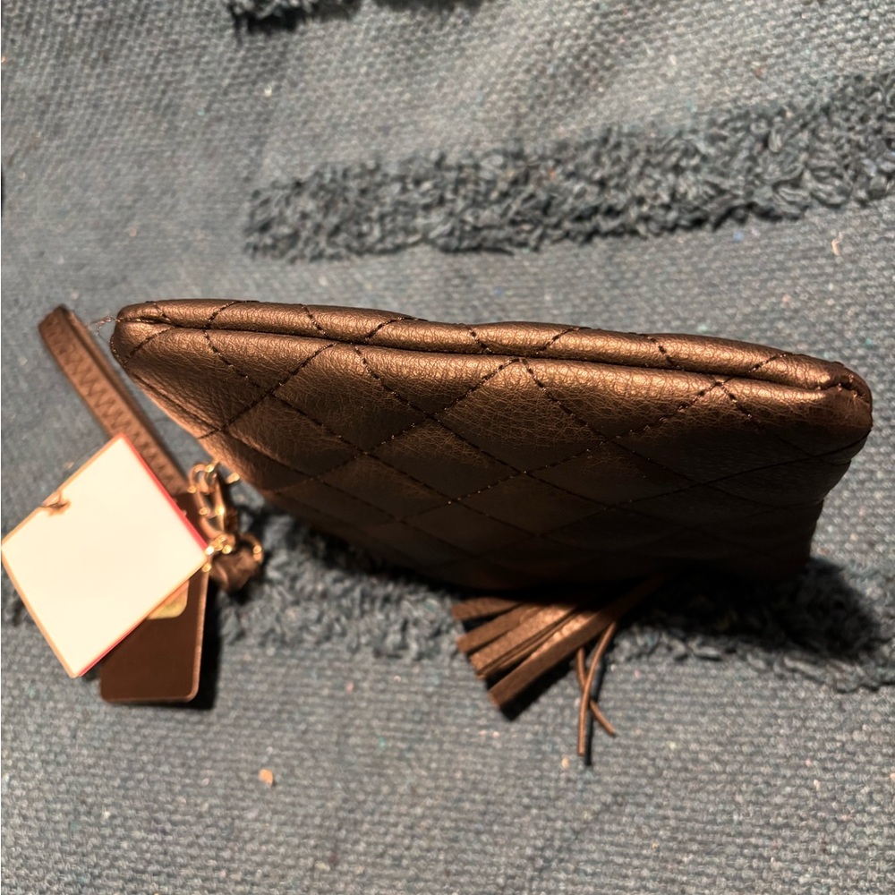 NWT Black NFL Philadelphia Eagles Quilted Wristlet Clutch ft Emblem & Tassel 🏈 - Picture 9 of 14